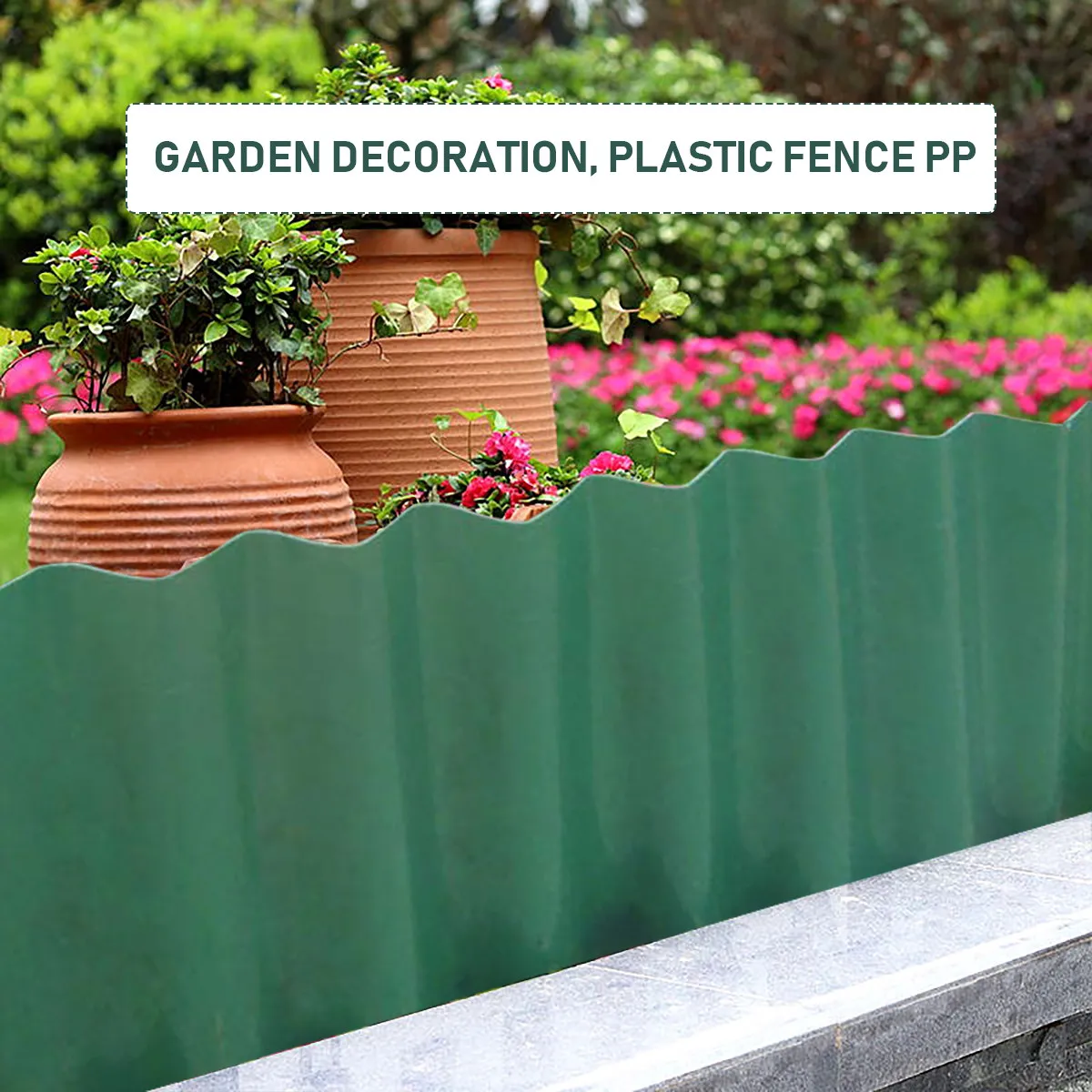 1 Roll PP Plastic Landscape Edging Fence for Garden Yard Decorative Terrace Board Border Mulch Retainer Mini