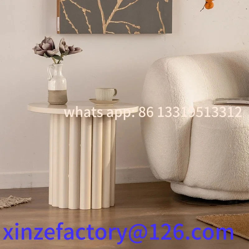 

Customizable round simple coffee table, family light luxury side table