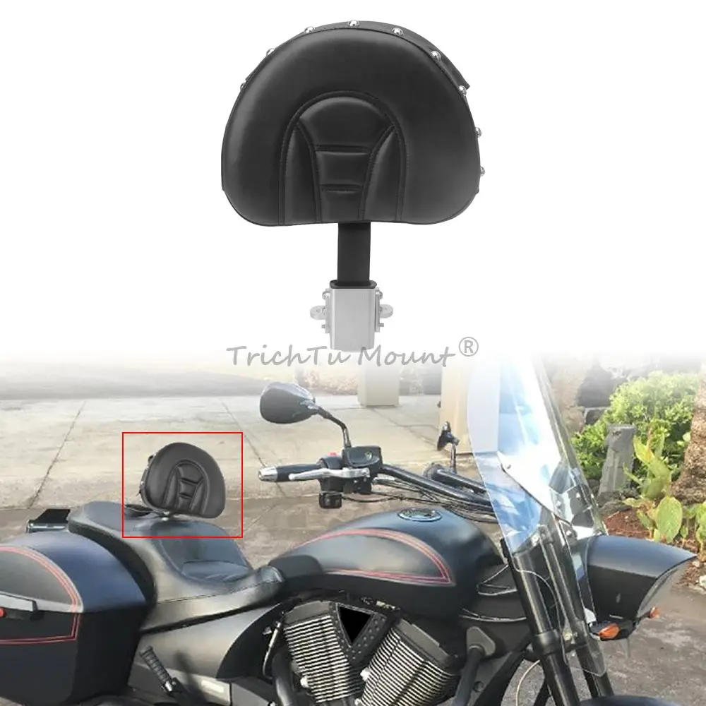 Motorcycle Rider Driver Backrest With Mounting Kit Sissy Bar Backrest for Victory 2012-2017 PU Leather Motorcycle Seat Backrest