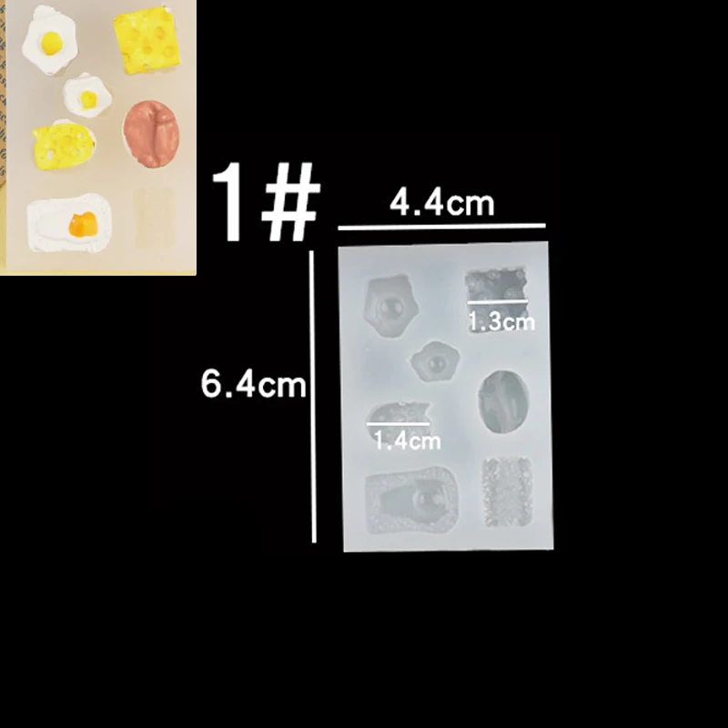Mini Silicone Mold Heart-Shaped for DIY Cookie Croissant Egg-tart Polymer Clay Food Toys Epoxy Resin Nail Art Accessories Maker