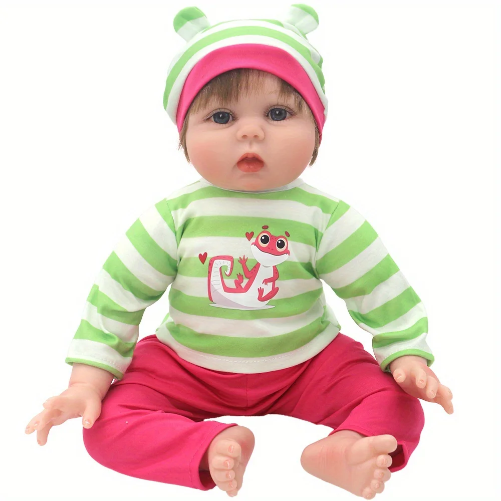 

1 set of green striped clothing doll clothes suit for 22-inch (55CM) NPK silicone dolls. Suitable for NPK silicone dolls