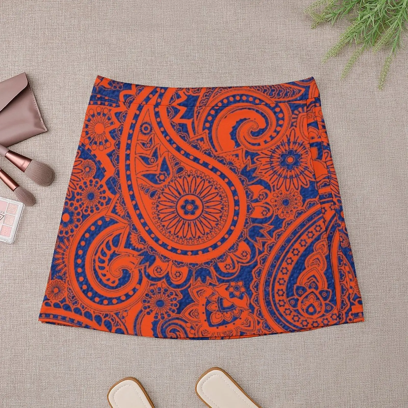 Paisley Game Day Dress Florida Blue and Orange Mini Skirt skirts for women 2025 korean women's clothes Mini Skirt