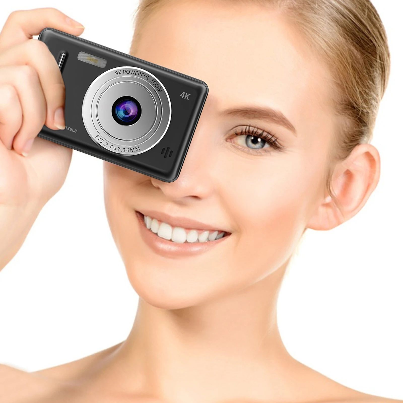 

4K HD Digital Camera Auto Focus Portable Point-And-Shoot Camera Video Recording Camcorder for Outdoor Travel Photography