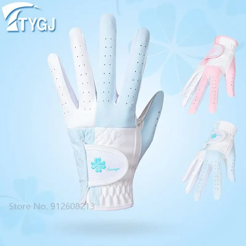 TTYGJ 1 Pair Women Breathable Sports Gloves Left and Right Hand Soft Golf Gloves Anti-slip Stretch Mittens Female Outdoor Glove