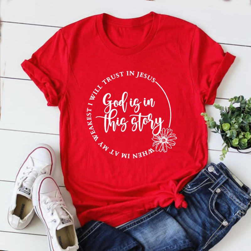 

God Women Clothing Christian Shirt Short Sleeve Religious Shirt Inspirational Shirt Christian Shirt Bible Shirt for Women M