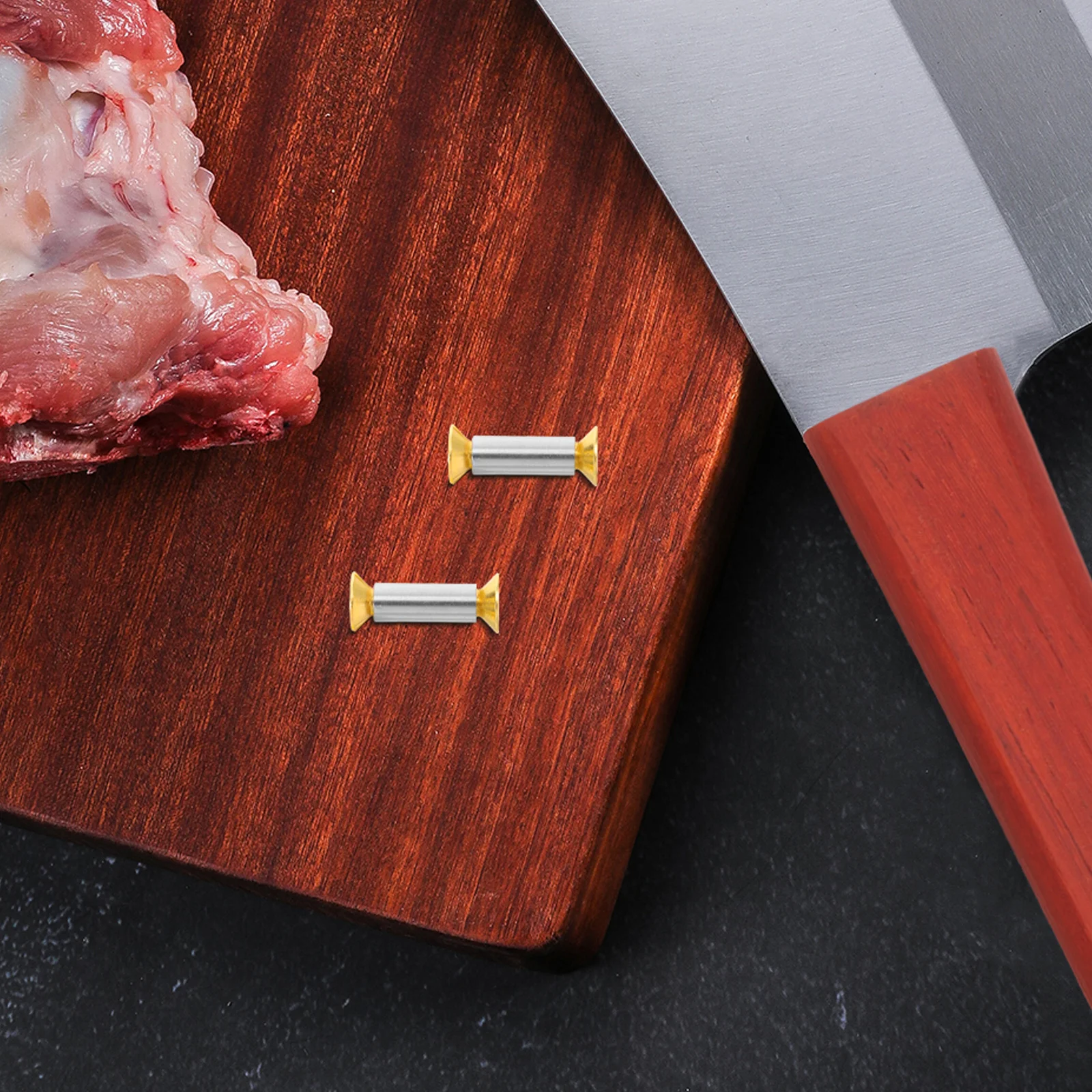 

2pcs Sturdy Brass Rivets For Knife Handles Reliable Metal Handle Fastening Repair Tool Chef Kitchen Knives Solid Round Head