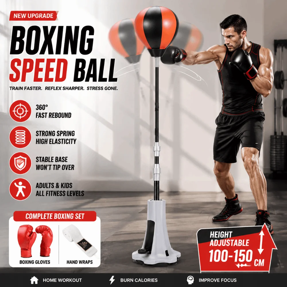 Standing Boxing Speed Punching Ball Indoor with Gloves Boxing Punching Bag Agility Training Muay Thai Bag Cardiovascular Health