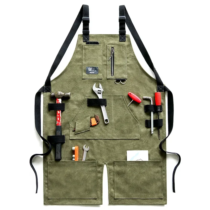 Denim Canvas Apron Outdoor Work Home Gardner Carpentry Carving Barbecue Men and Women Work Clothes