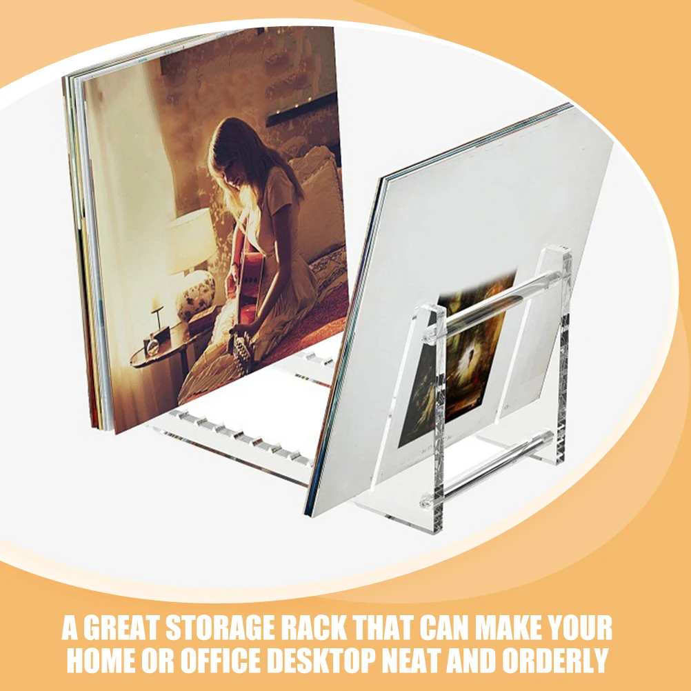 

Прочный виниловый держатель, органайзер для хранения компакт-дисков для домашнего офиса, рабочего стола, большая емкость для хранения пластинок, виниловая стойка для выставки товаров пластинок