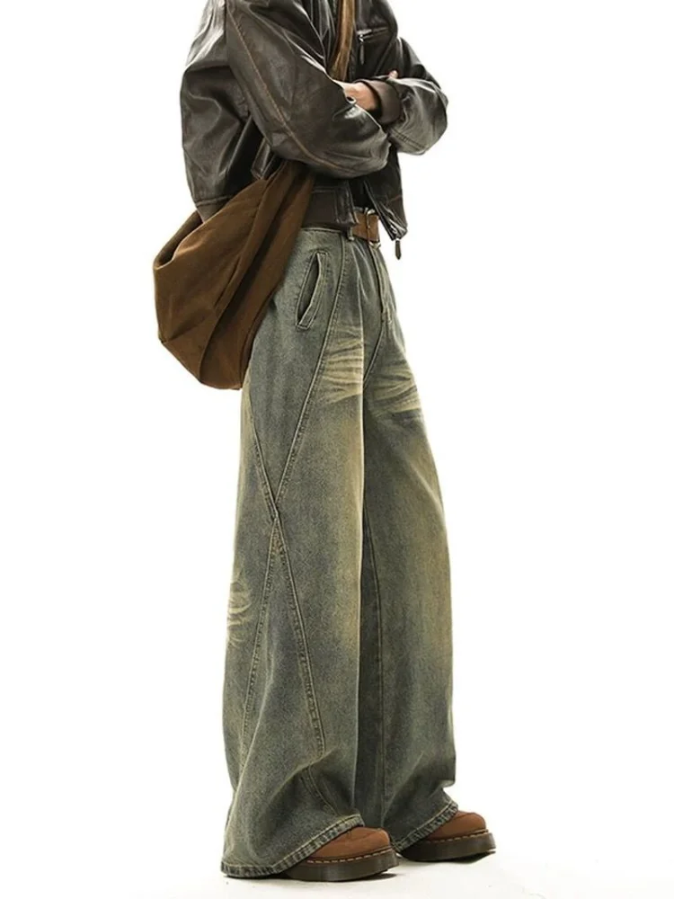 

Jeans Men Wide Leg Jeans Male Loose Straight Denim Pants 2025 New Autumn Harajuku Vintage Blue Jean Trouser Streetwear Clothes