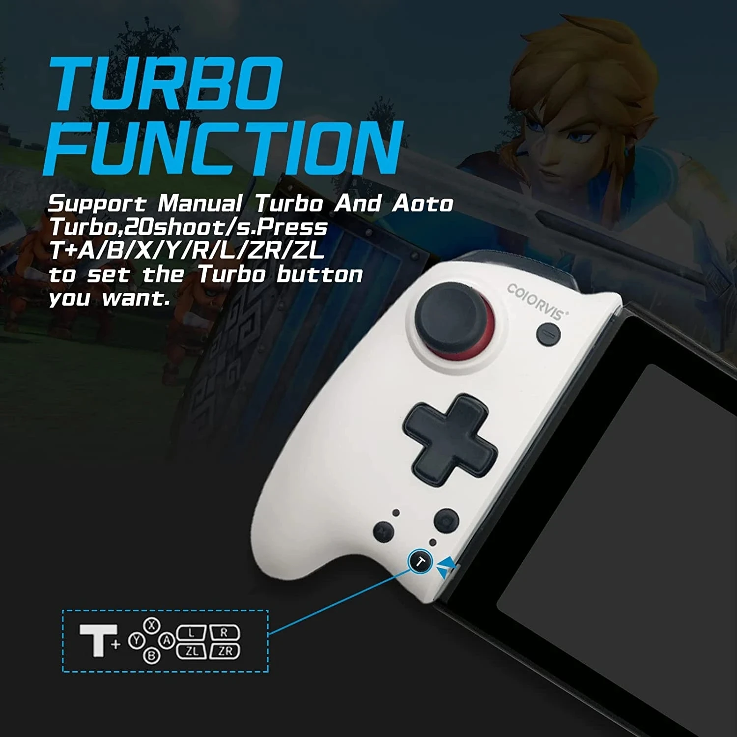 COIORVIS-Gamepad Joypad Bluetooth com Face Magnética Shell, Controlador De Jogos Sem Fio para Nintendo Switch/Switch, OLED