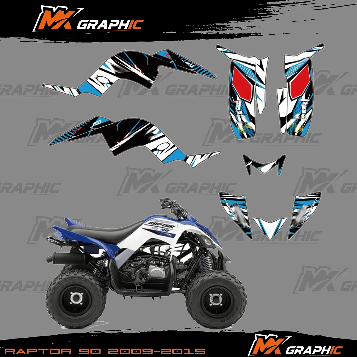 

Decals Stickers Graphic For Yamaha RAPTOR 90 YFM90 2009 2010 2011 2012 2013 2014 2015