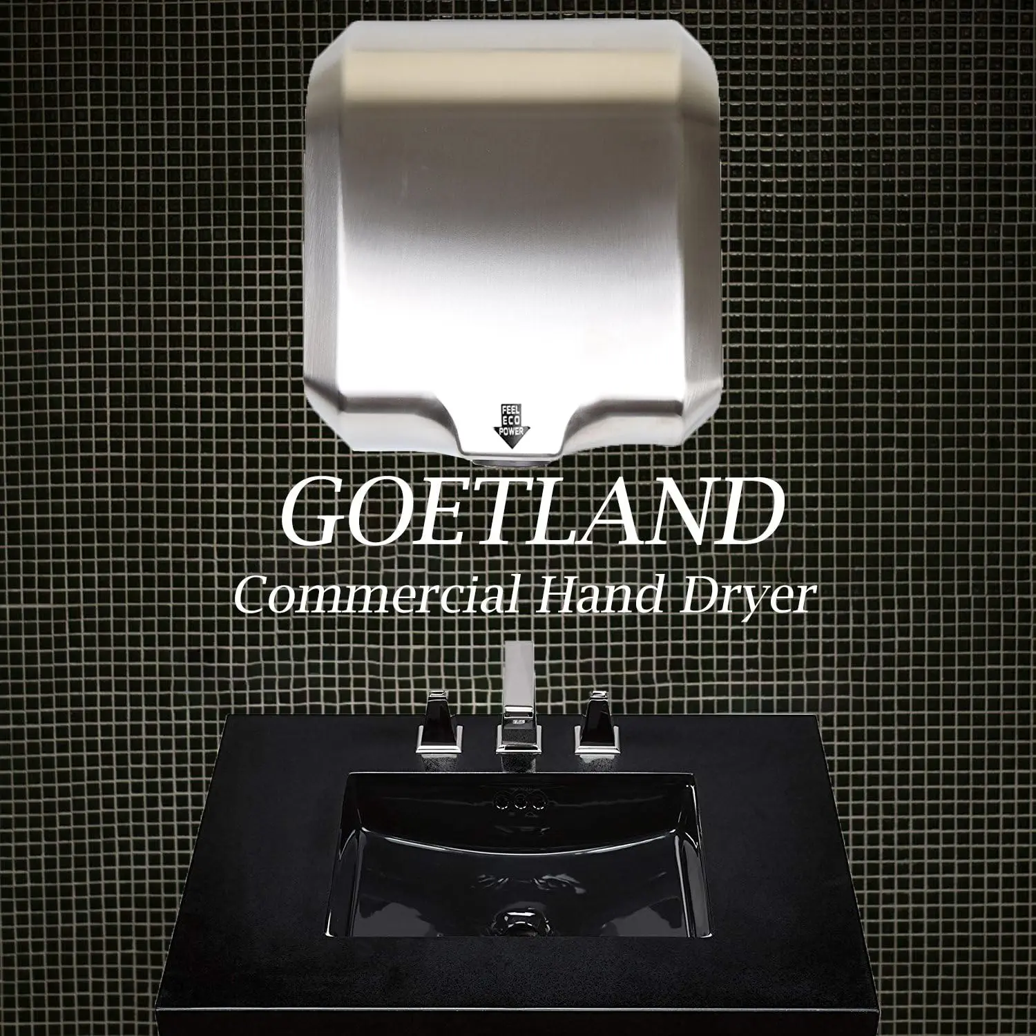 Stainless Steel Commercial Hand Dryer 1800w Automatic High Speed Heavy Duty Dull Polished