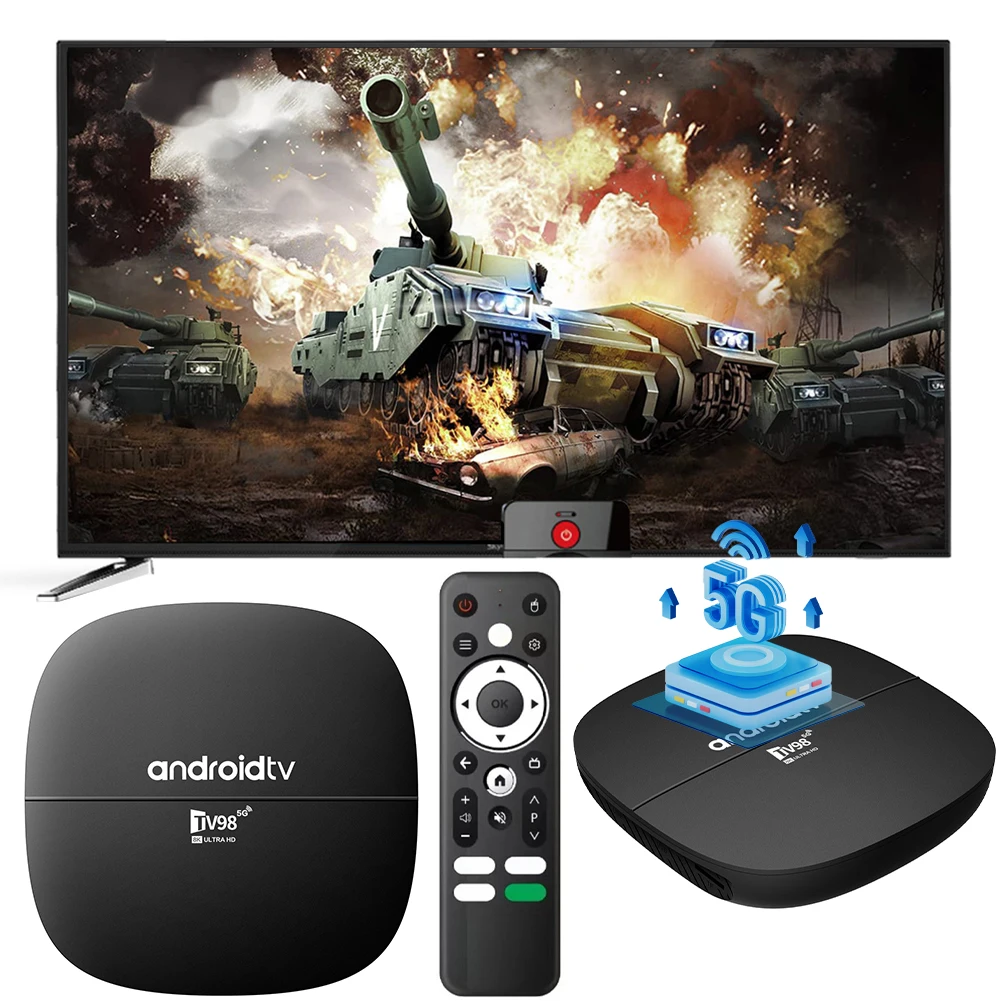 TV98 ATV Android 13.0 Smart TV Box 1GB 8GB/2GB 16GB 4K HD Media Player Allwinner H313 Quad Core TV Box Android TV Box