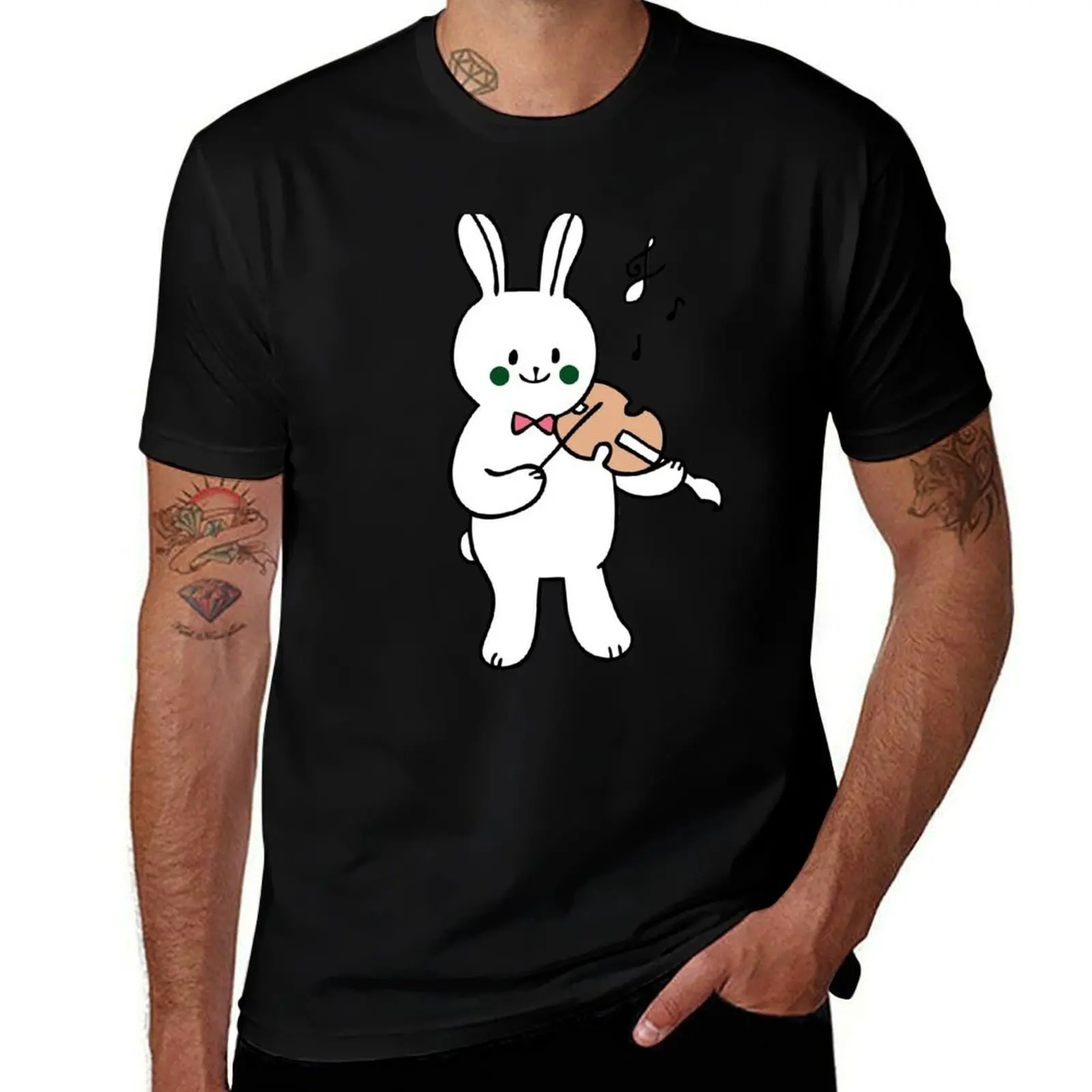

Cute Bunny Playing the Violin T-Shirt man tshirt t shirts for man graphic tees t shirt man designer T-Shirt