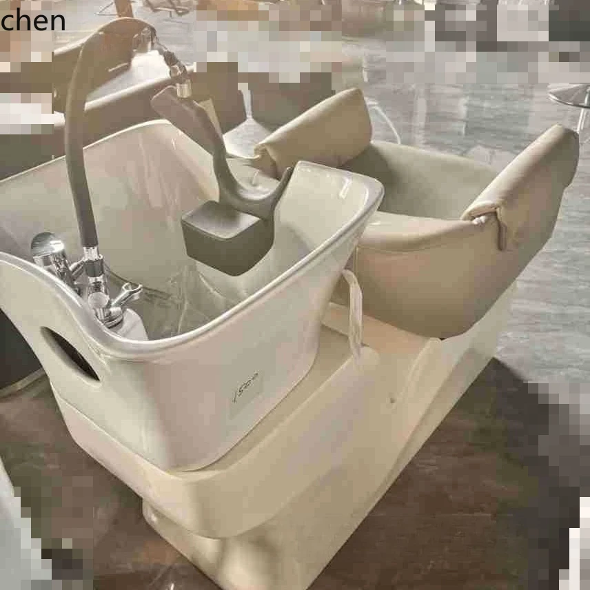

PYH Semi-Reclining Shampoo Bed Hair Salon Shampoo Bed Hair Salon Water Bed Direct Supply Ceramic Basin Simple
