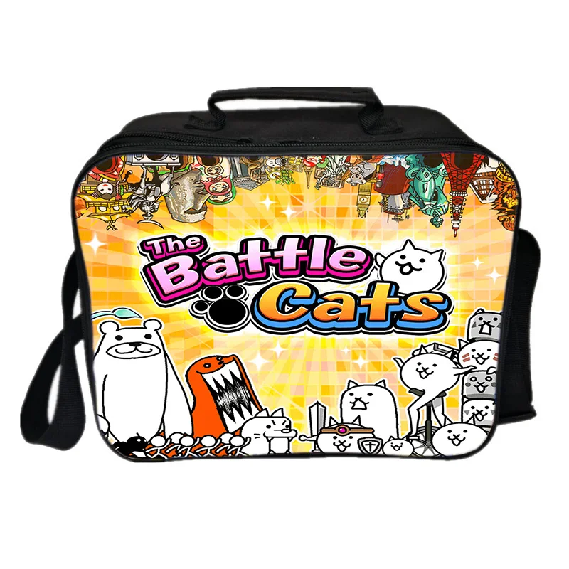 Insulated Lunch Bag The Battle Cats Printing Insulation Bento Pack Aluminum Foil Rice Bag Meal Pack Student Bento Lunch Handbag