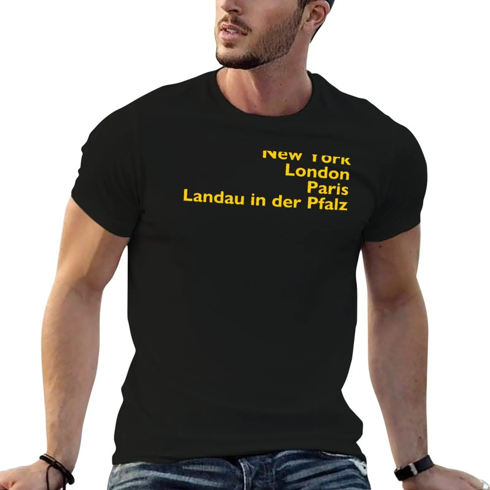 Camiseta New York London Paris Landau in der Pfalz, camiseta masculina de anime, camiseta gráfica