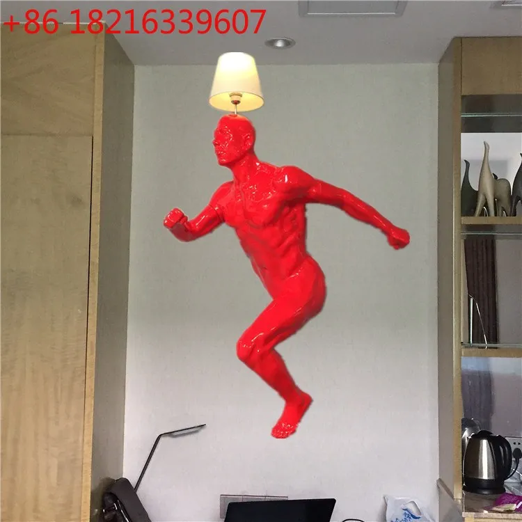 YAO 3D FRP sculpture model installation creative wall figure wall hanging