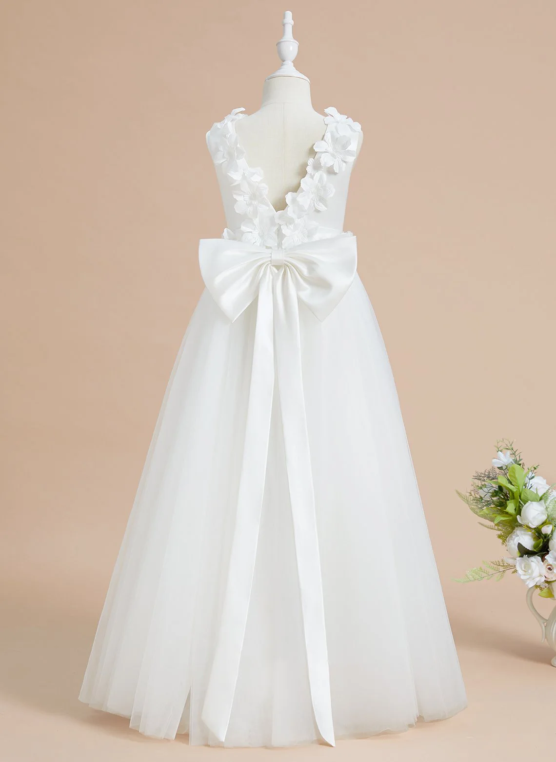 YZYmanualroom Girls Wedding Dress Junior Bridesmaid Dress Mesh Pommel Dress Beauty Ball Evening dress/can be customized