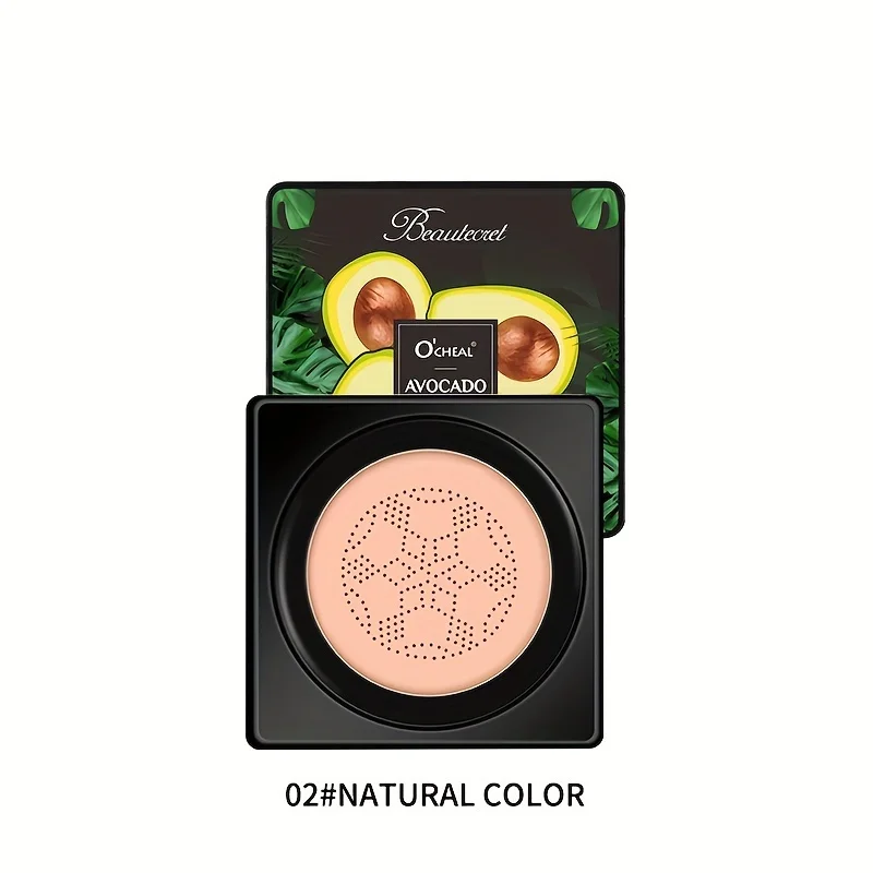 Avocado Mushroom Head Air Cushion CC Cream, Moisturizing Long Lasting And Hydrating,  Concealer BB Cream For Brightening Skin