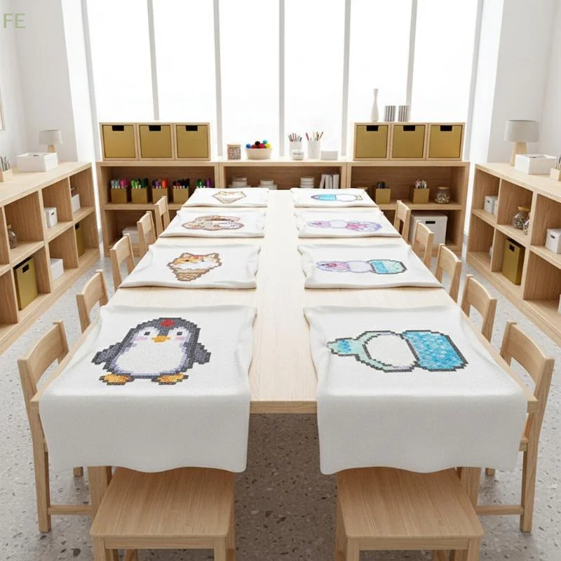 

[F] Flash Ironing Cloth Towel Texture Fabric Reusable Adient Perler Beads Baking Cloth Heatproof Mat DIY Handmade Accessories