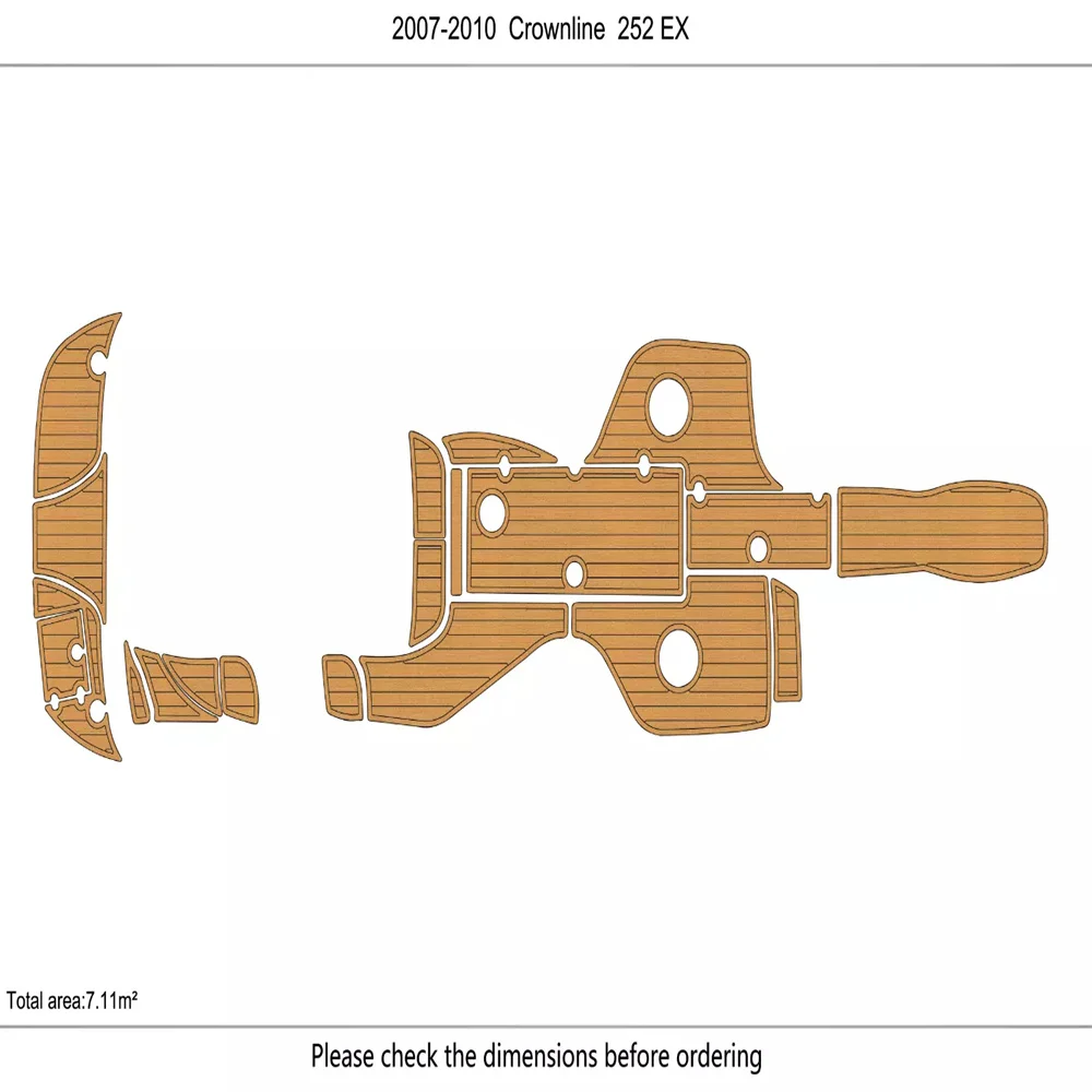 2007-2010 Crownline 252 EX Cockpit nadar plataforma 1/4 "6mm piso de espuma EVA SeaDek MarineMat Gatorstep Estilo auto-adesivo