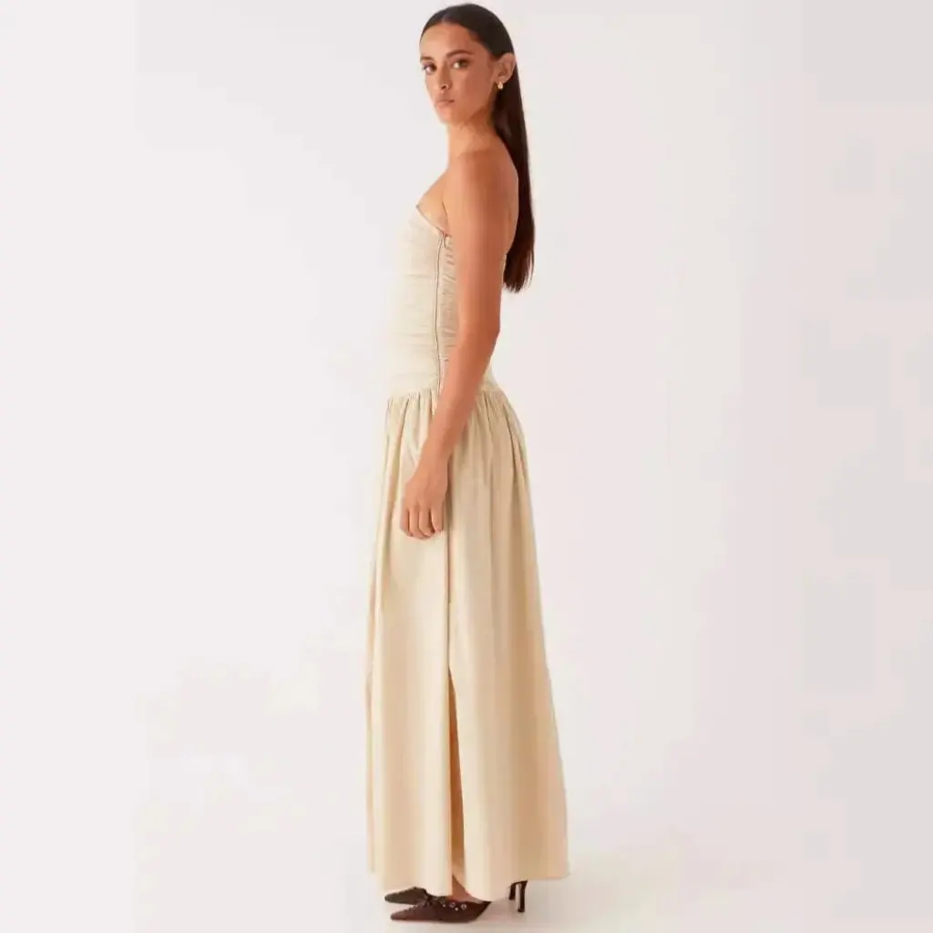 

Women's Slim-fit Pleated Tube Top Dress Elegant Sexy European And American Summer New