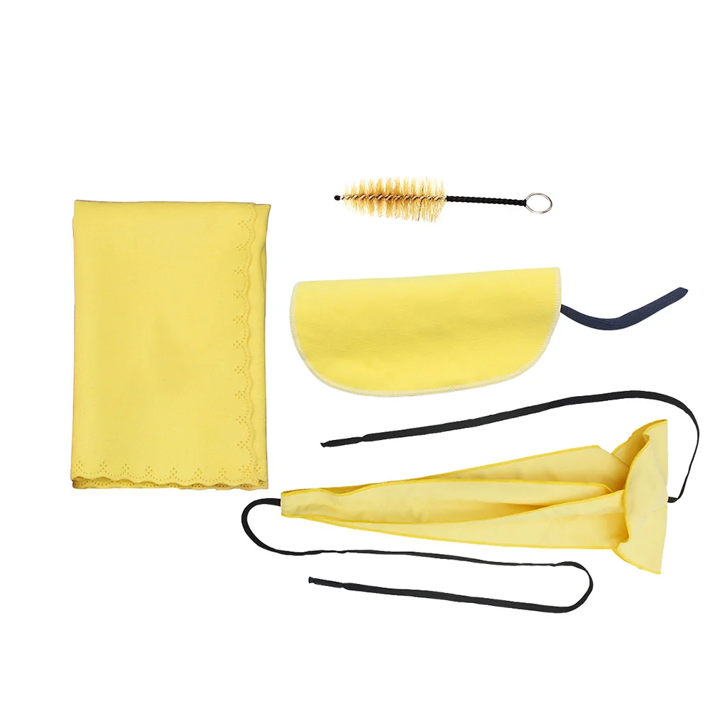 

Saxophone Cleaning Set Passing Wiping Cloths Brush Soft Two Strings Sides Better Cleaning High Hardness Yellow