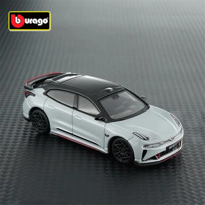 Bburago 1:64 ZEEKR 001 FR Stazione in lega Carro Modello di auto sportiva Fonde sotto pressione Metallo Veicoli a nuova energia Modello di auto Simulazione Regalo per bambini
