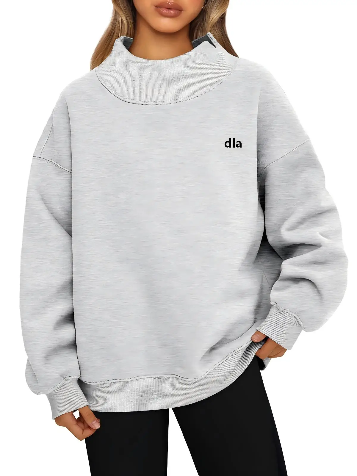 2026 Women's Sportswear Long-Sleeved High-Neck Pullover Sweatshirt Casual Sweatshirt Fleece Fitness Top