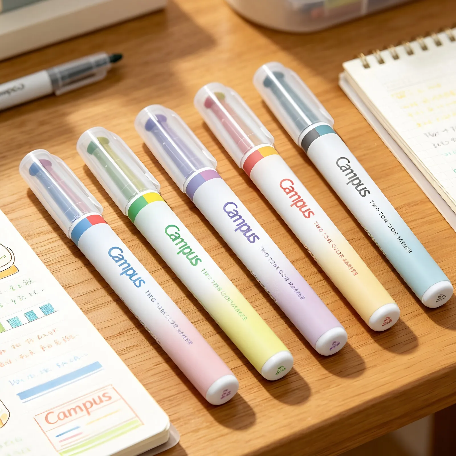 

5colors 2026 KOKUYO Campus Spring Limited Edition Two Tone Color Marker Fluorescent Pens Marking Single Tip Dual Color