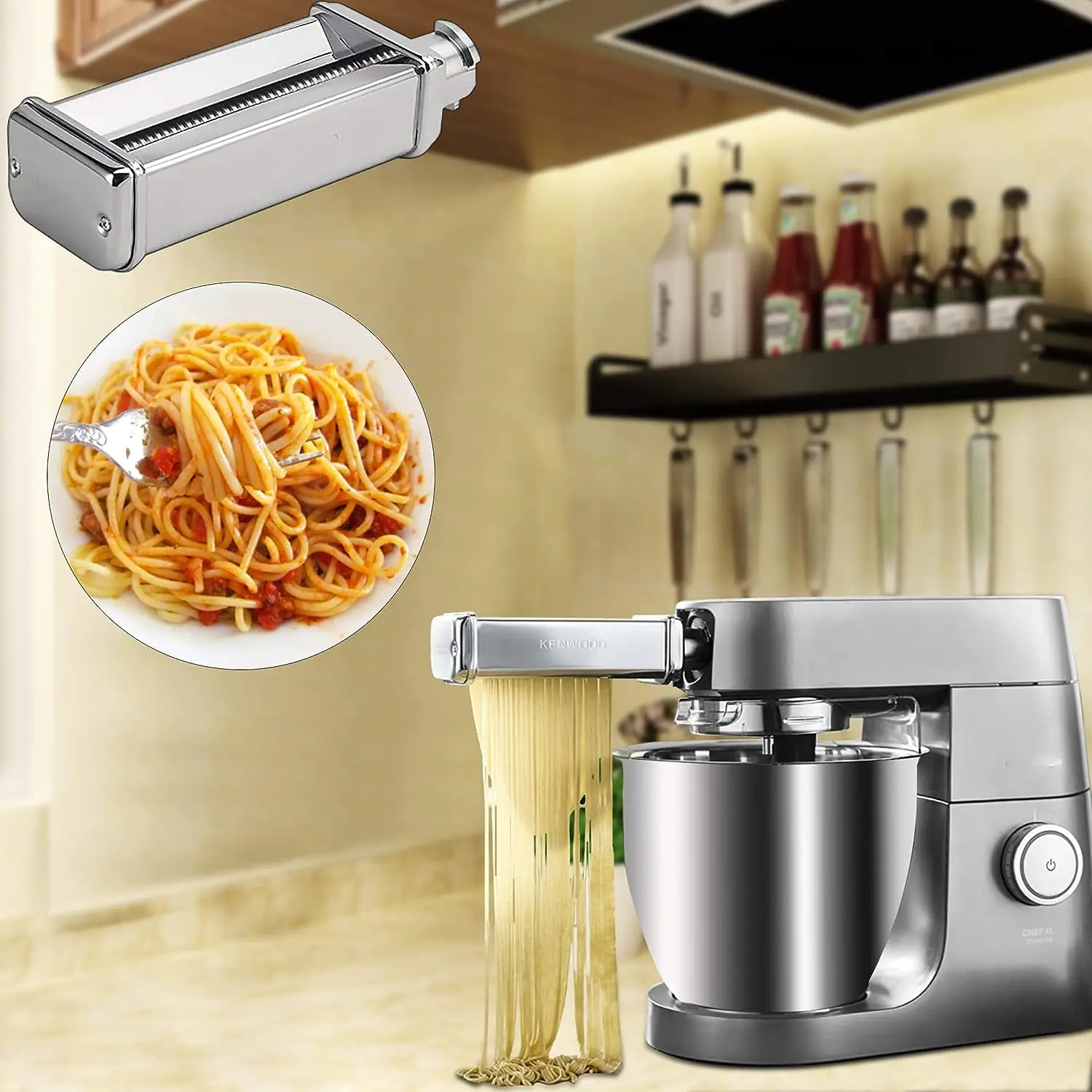 Akcesoria szefa kuchni Kenwood, zestaw tańca Kenwood MAX980ME, akcesoria do obcinania spaghetti i Fettuccine dla planetarnych KENWOOD