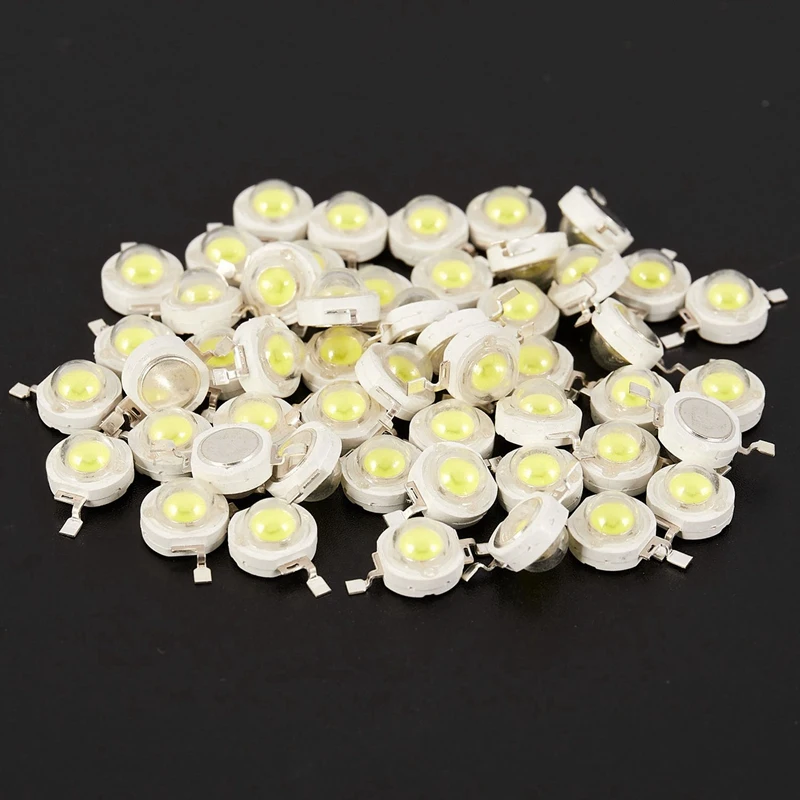 100Pcs 1W Diode High Power Cool White Led Beads 1 Watt Lamp Chip 3V-3.4V