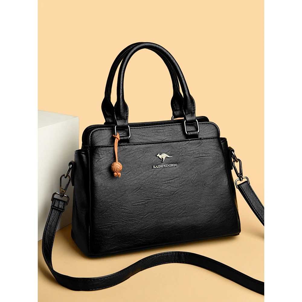 

Retro Leather Texture Women's Crossbody Bag Single oulder Satchel with Multiple Carents Ele Handbag for Commuting