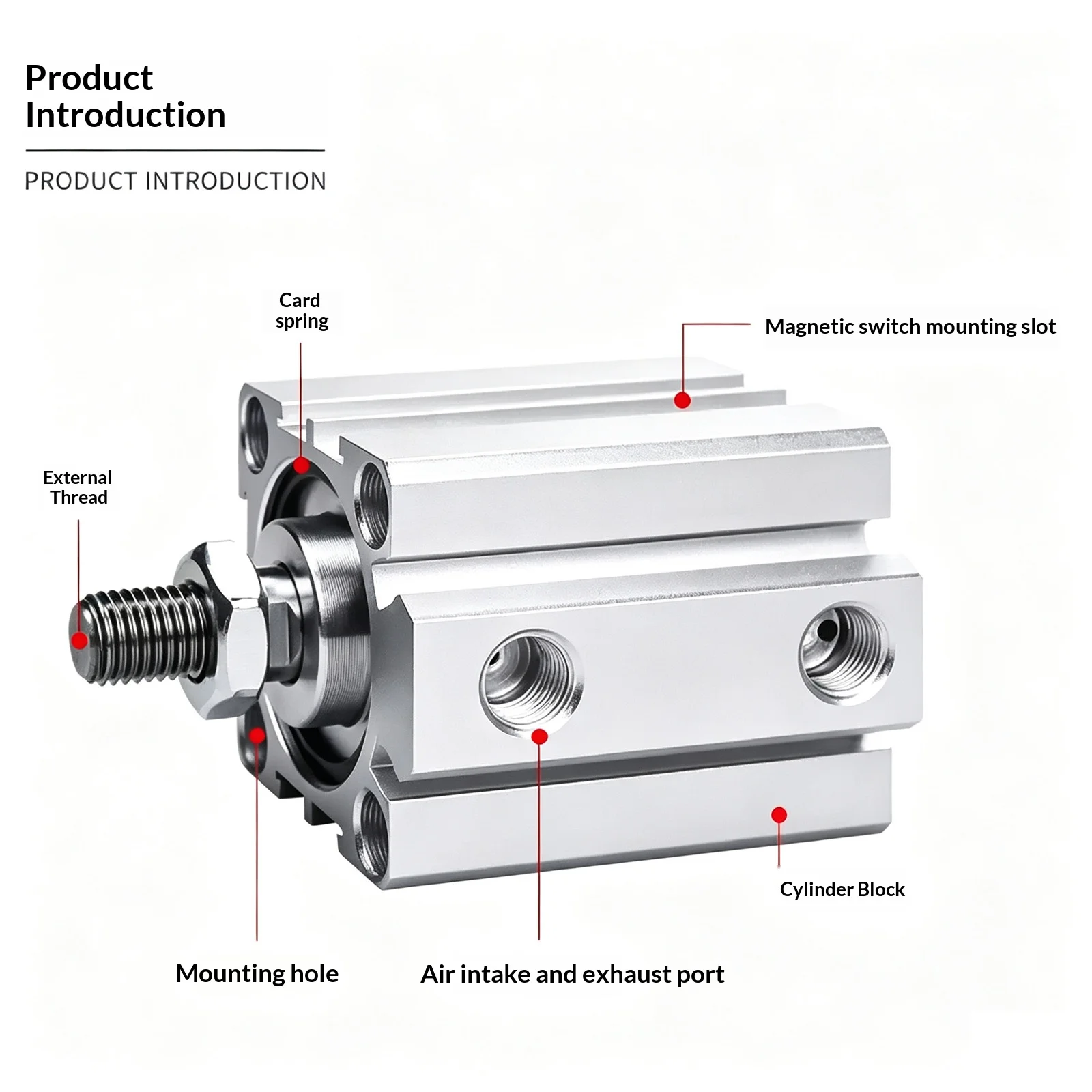 SSA Single Acting Air Cylinder With Magnet Compact Thin Pneumatic Cylinder For Automation Equipment