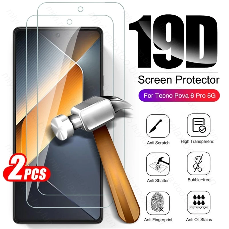 Pova6pro Glass 2PCS Tempered Glass For Tecno Pova 6 Pro 5G 2024 LI9 6.78