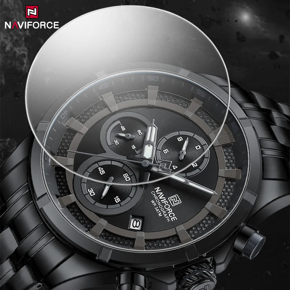 NAVIFORCE-Montre étanche de luxe pour homme, montre-bracelet à quartz, chronographe, calendrier, Shoous, tout neuf, 2024