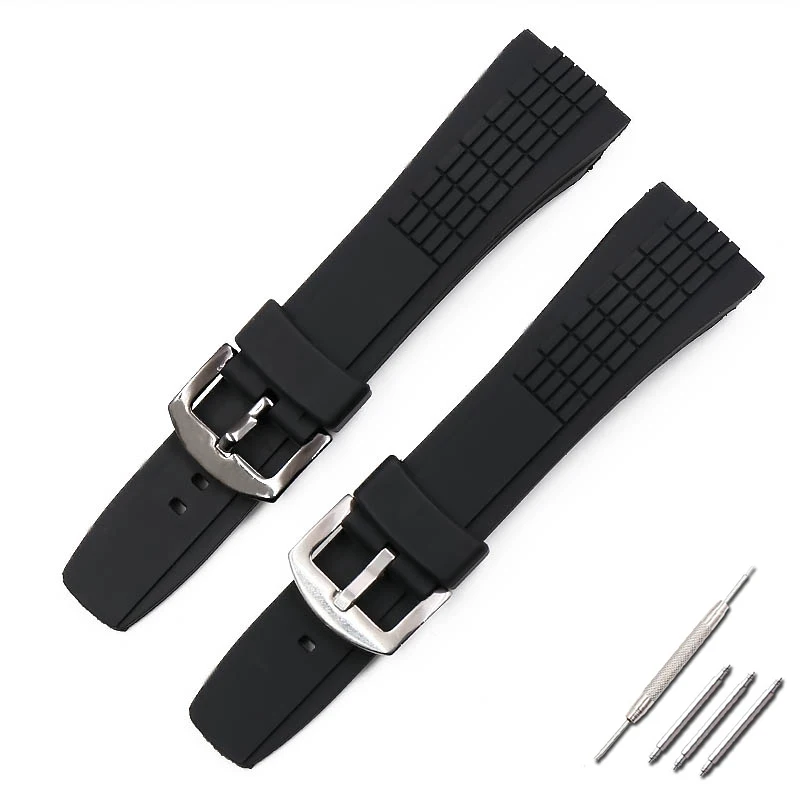إكسسوارات حزام ساعة مطاطي للرجال 26 ملم متوافقة مع حزام ساعة Seiko VELATURA SRH SPC007 مشبك معصم من السيليكون للنساء #5