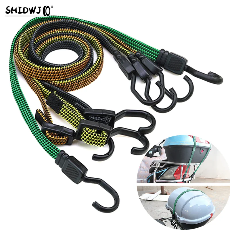 1pc New Elastics Rubber Luggage Rope Cord Hooks Bikes Rope Tie Bicycle Luggage Roof Rack Strap Fixed Band Hook Car Accessories