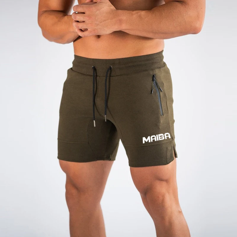 Double Zipper Fitness Shorts Men\'s New Running Shorts Men\'s Fitness Training Pants Summer Breathable Quick Drying Beach Shorts