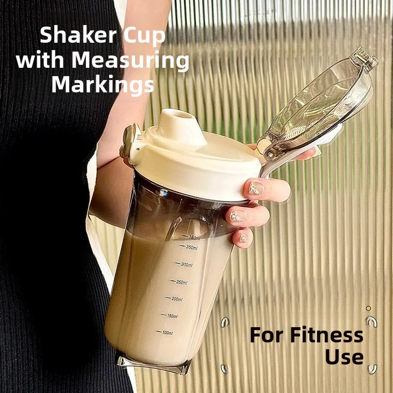 

2025 New Protein Powder Shaker Cup Fitness Water Cup Heat Resistant with Scale Portable Plastic Cup for Women American Style