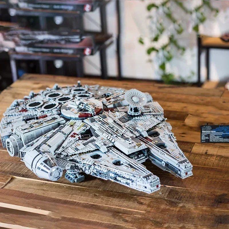 

With Stand Millennium Ship Falcon Building Blocks Kits Compatible With 05132 Star Bricks Christmas Birthday Gifts 75192