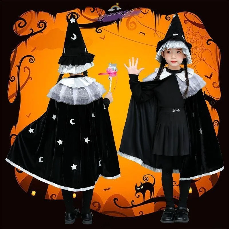 loween Children's New Sle Witch Costume Girl's Par Masquerade Performance Internet Famous Polyester Fiber 00%