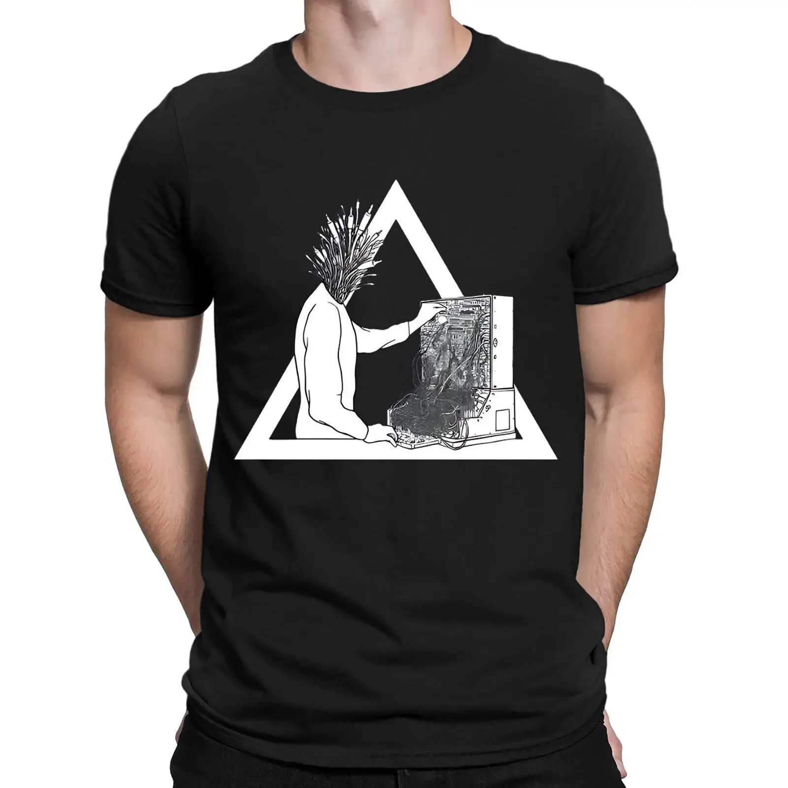 Modular Synth Head Synthesizer Analog Patch Wires T Shirt Top NED vintage Washed Soft Stretched Stylish fashion Comfortable