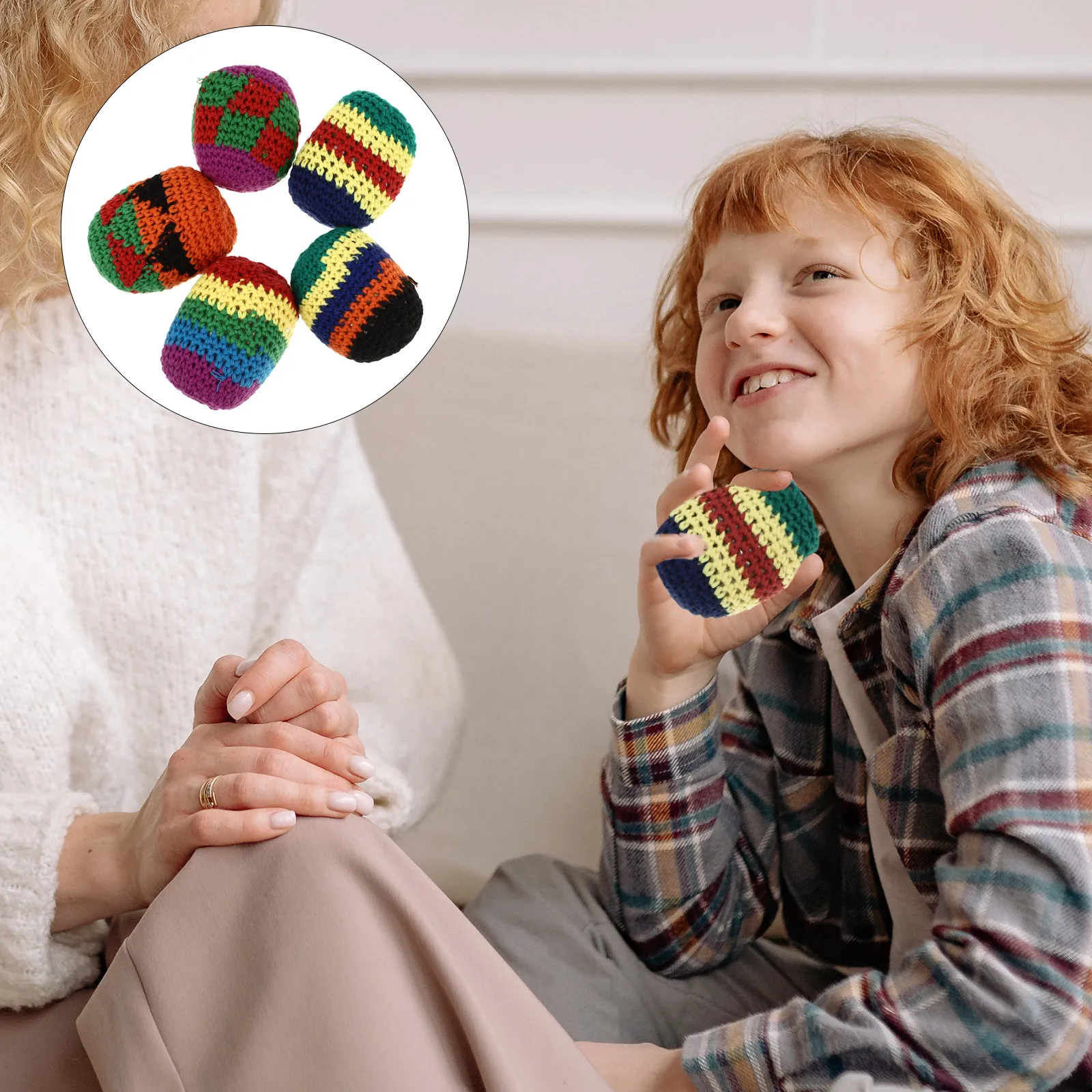 

5pcs Round Toys Durable Wool Yarn Children Kick Balls Assorted Colors Children Kick Balls Random
