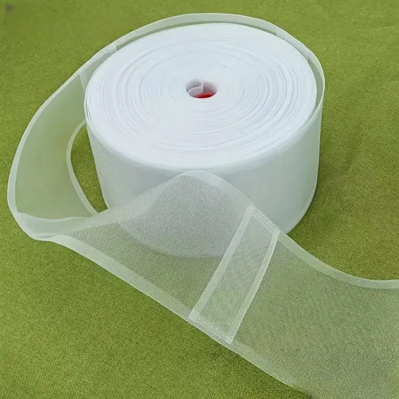 Transparent Pleated Curtain Tape Nylon Folding Tape Reinforced Hanging Strips White Flat Style For Hooking Curtains And Home DI