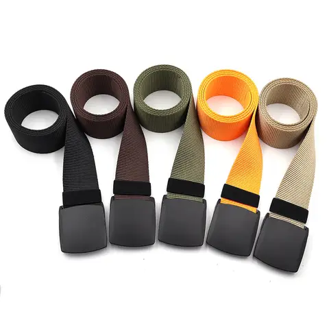5.0cm Wide Men’s Tactical Security Belt, Plastic Buckle Metal Detector Safe, Thickened Belt Smooth Buckle Security Work Belt