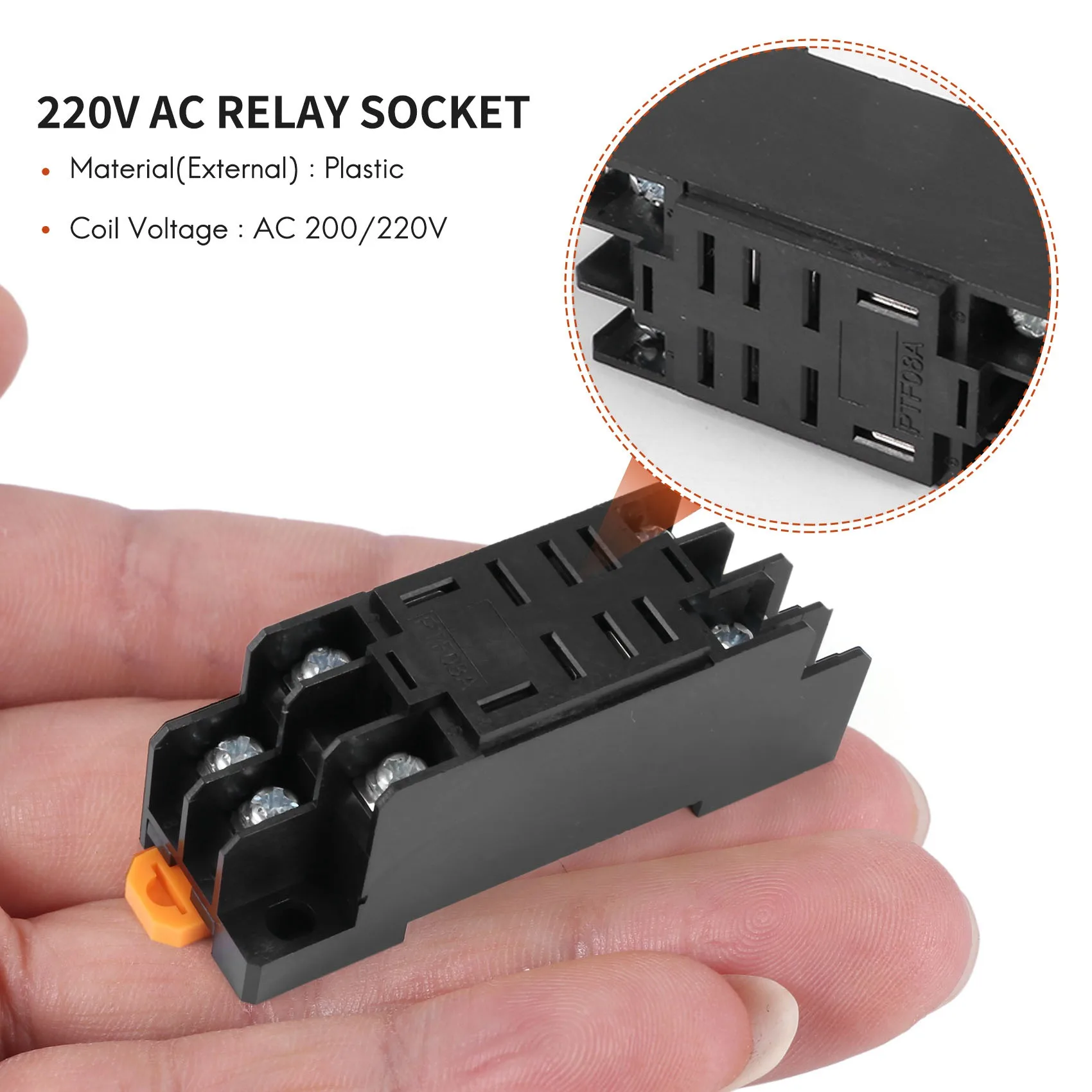 ImprovedLY2NJ HH62P-L JQX-13F 220V AC Coil DPDT Power Relay 8 Pin w PTF08A Socket - view 2