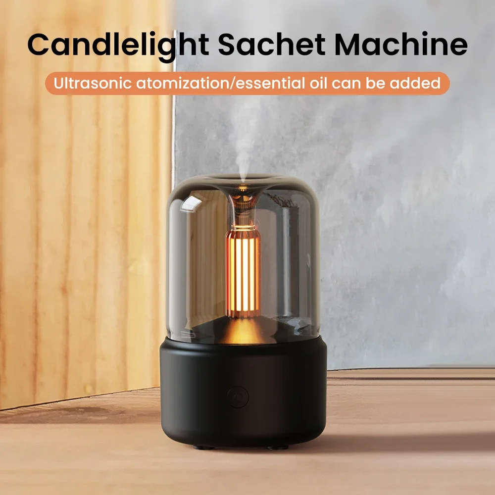 Portable 120ml Electric Air Humidifier Candlelight Aroma Oil Diffuser With LED Night Light Essential Oils Aroma Diffuser #20